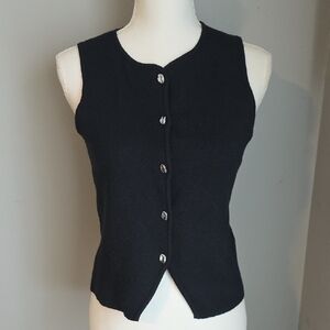 Black Button-Down Vest Size Medium NWT